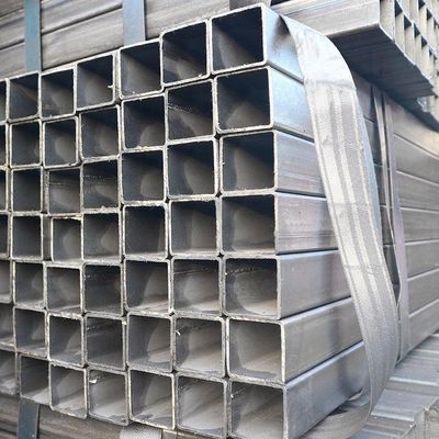Forma cuadrada de acero al carbono 4x4 pulgadas Galvanizado 12x12 100x100 tubo MS Cuadrado tubo de acero longitud del tubo 6.4M
